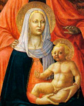 Мадонна с Младенцем, Святой Анной и ангелами. Фрагмент. Мазаччо