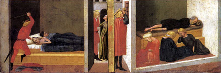 Истории Св. Юлиана и Св. Николая. Часть полиптиха из церкви Кармине в Пизе. Мазаччо