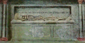 Саркофаг со скелетом Адама. Св. Троица с Иоанном Богословом. Фрагмент. Мазаччо