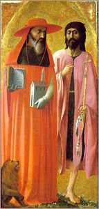«Св. Иероним и Иоанн Креститель». Фреска Мазаччо / www.Masaccio.ru